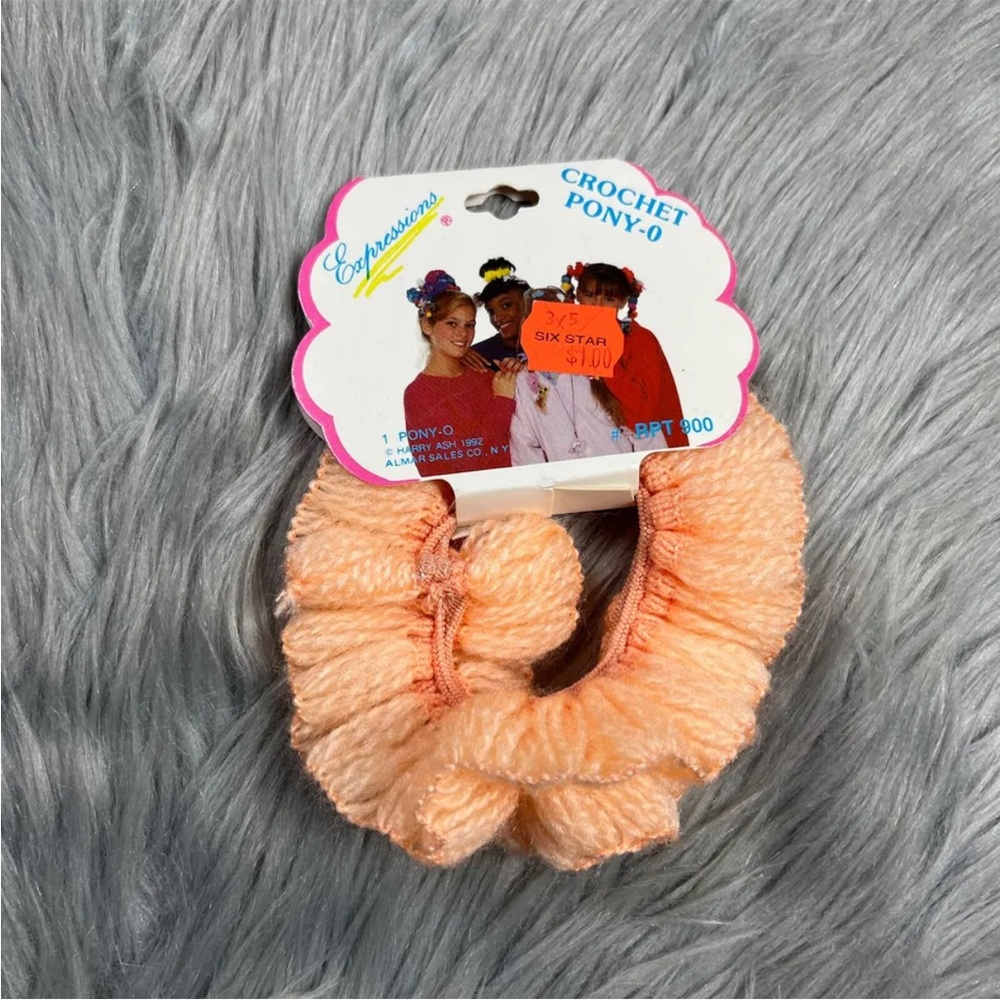 Vintage 1992 Expressions Crochet Scrunchie Ponytail Holder